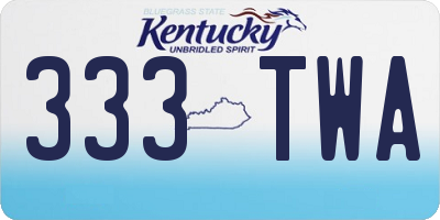 KY license plate 333TWA