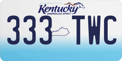 KY license plate 333TWC