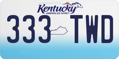 KY license plate 333TWD