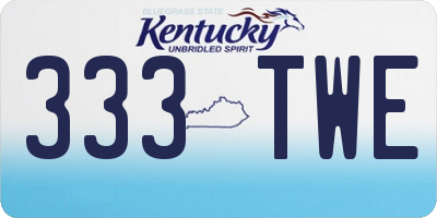 KY license plate 333TWE