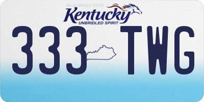 KY license plate 333TWG