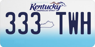 KY license plate 333TWH