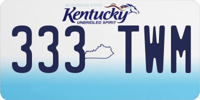 KY license plate 333TWM