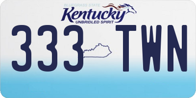 KY license plate 333TWN