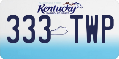 KY license plate 333TWP
