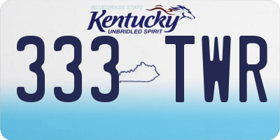 KY license plate 333TWR