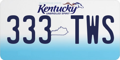 KY license plate 333TWS