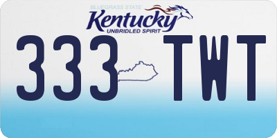 KY license plate 333TWT