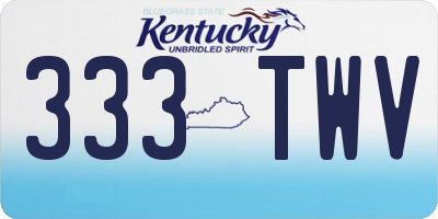 KY license plate 333TWV