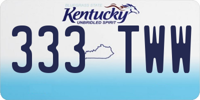 KY license plate 333TWW