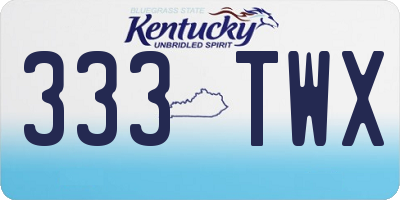 KY license plate 333TWX