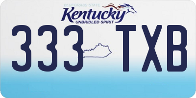 KY license plate 333TXB