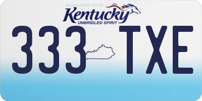 KY license plate 333TXE
