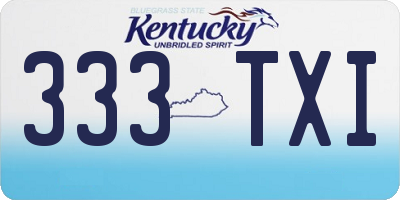 KY license plate 333TXI