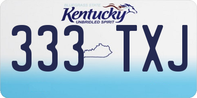 KY license plate 333TXJ