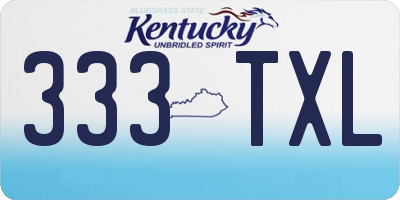 KY license plate 333TXL