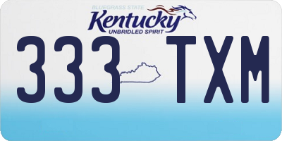 KY license plate 333TXM