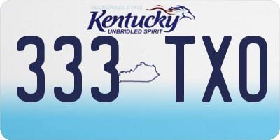 KY license plate 333TXO