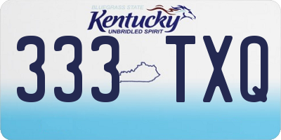 KY license plate 333TXQ