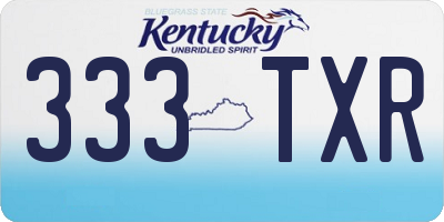 KY license plate 333TXR