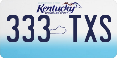 KY license plate 333TXS