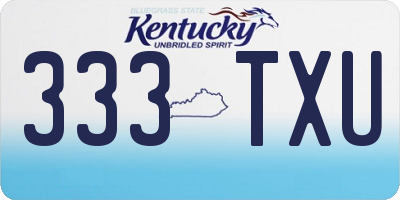 KY license plate 333TXU