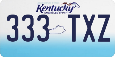 KY license plate 333TXZ