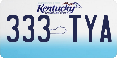 KY license plate 333TYA