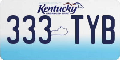 KY license plate 333TYB