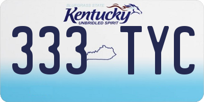 KY license plate 333TYC