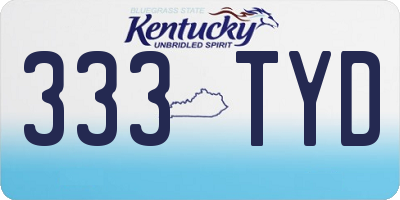 KY license plate 333TYD