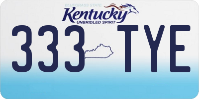 KY license plate 333TYE