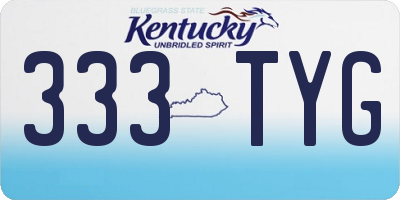 KY license plate 333TYG