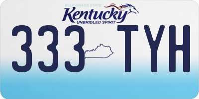 KY license plate 333TYH