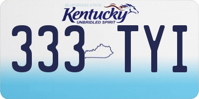 KY license plate 333TYI