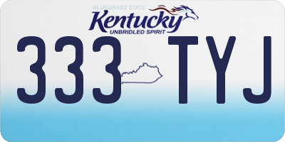 KY license plate 333TYJ