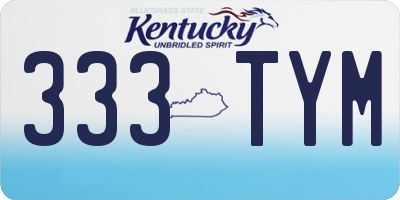 KY license plate 333TYM