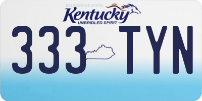 KY license plate 333TYN