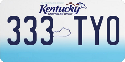KY license plate 333TYO