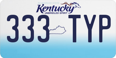 KY license plate 333TYP