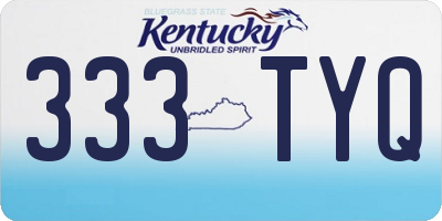 KY license plate 333TYQ