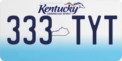 KY license plate 333TYT