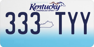 KY license plate 333TYY