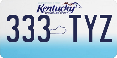 KY license plate 333TYZ