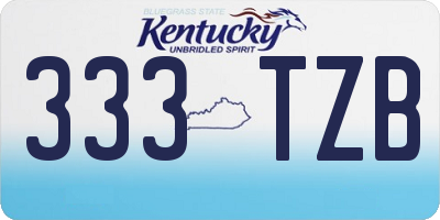 KY license plate 333TZB
