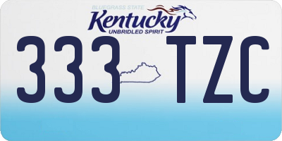 KY license plate 333TZC
