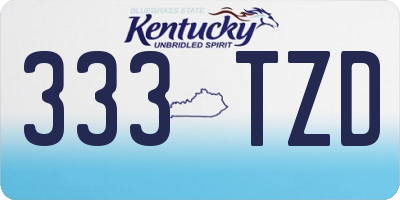 KY license plate 333TZD