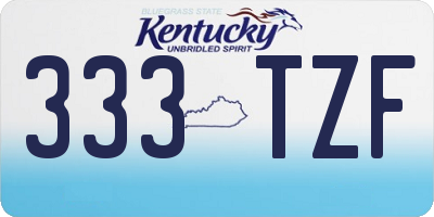 KY license plate 333TZF