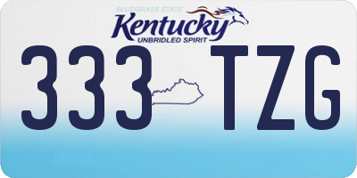 KY license plate 333TZG