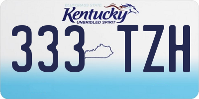 KY license plate 333TZH